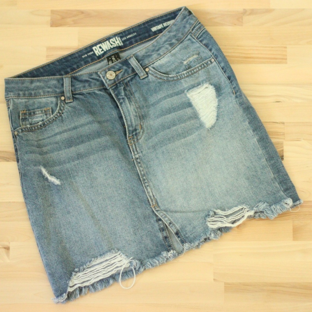 Distressed Jean Skirt
